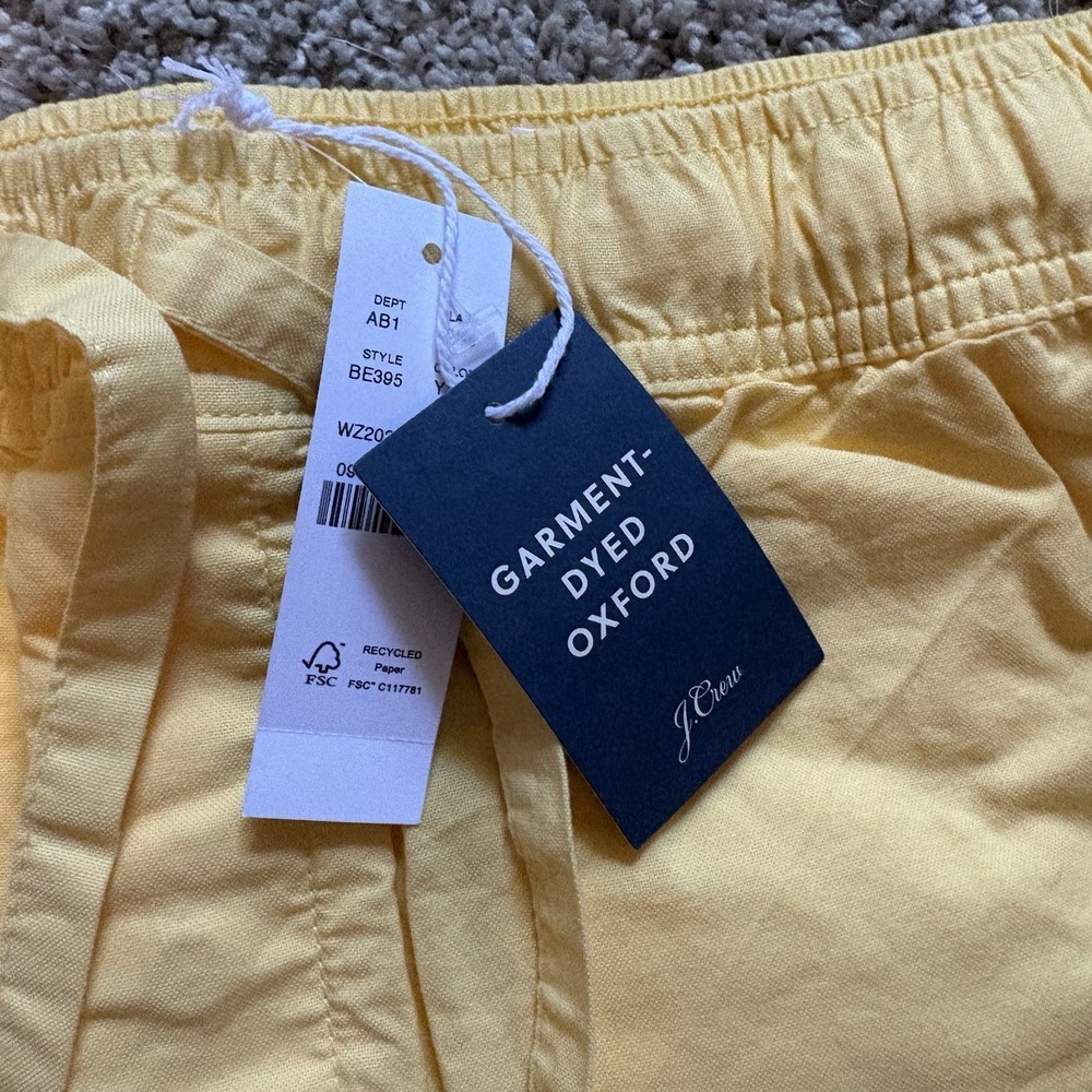 Brand New J Crew Garment Dyed Oxford Shorts Yellow Men's Medium 6.5" Inseam - Picture 5 of 9